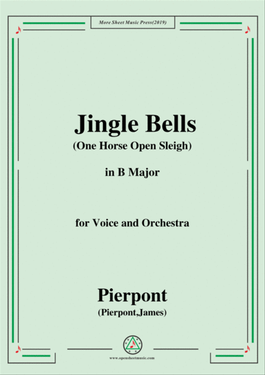 Pierpont-Jingle Bells(The One Horse Open Sleigh),in B Major,for Voice&Orchestra Flute scores gallery preview page 1
