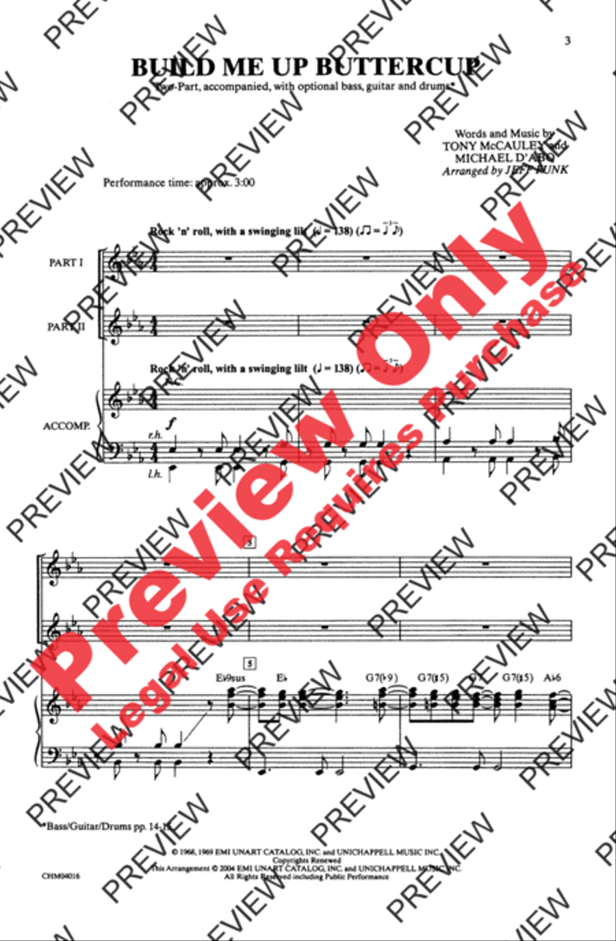 Build Me Up Buttercup 2-Part scores gallery preview page 2