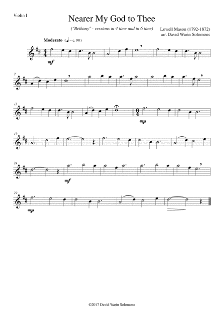 Nearer my God to Thee (Bethany) for string quartet String Quartet scores gallery preview page 3