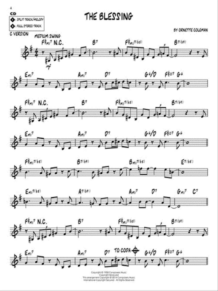 Ornette Coleman Ornette Coleman C Instrument scores gallery preview page 4