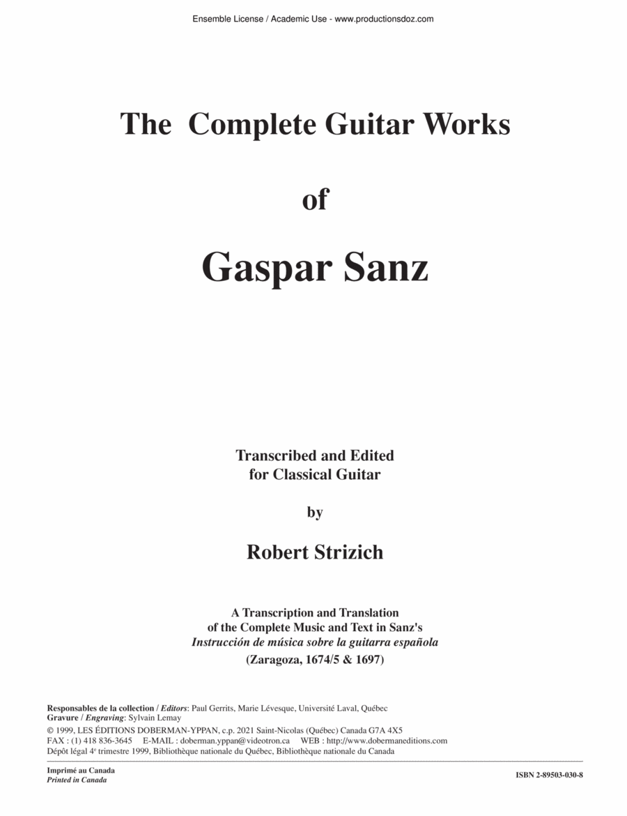 Oeuvre complète (couverture souple) Classical Guitar scores gallery preview page 1