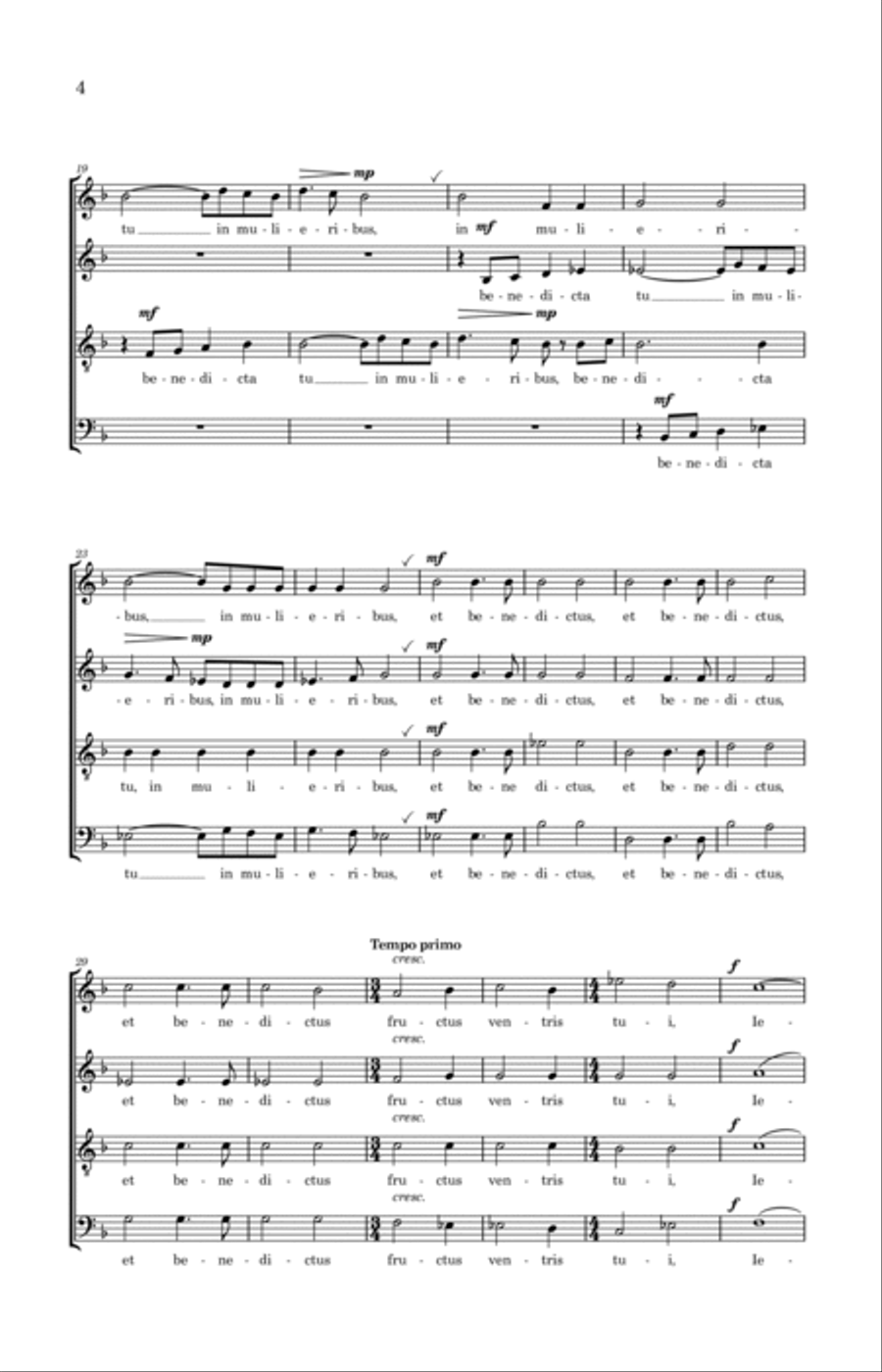 Ave Maria 4-Part scores gallery preview page 4