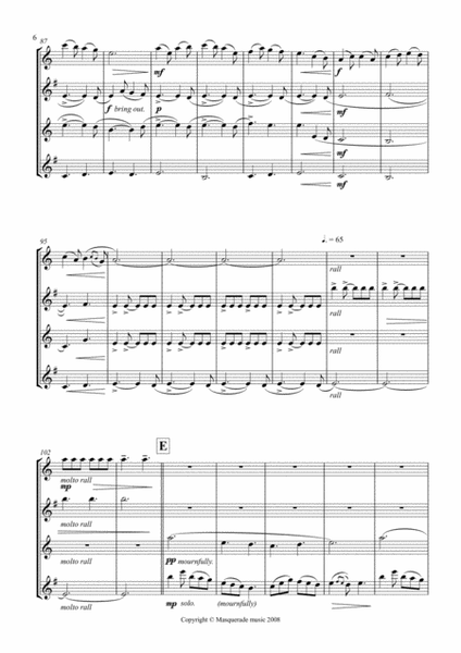 Kayleigh in Killarney SATB Saxophone Quartet (with optional Alto 2 / Tenor 2 Quintet part) image number null