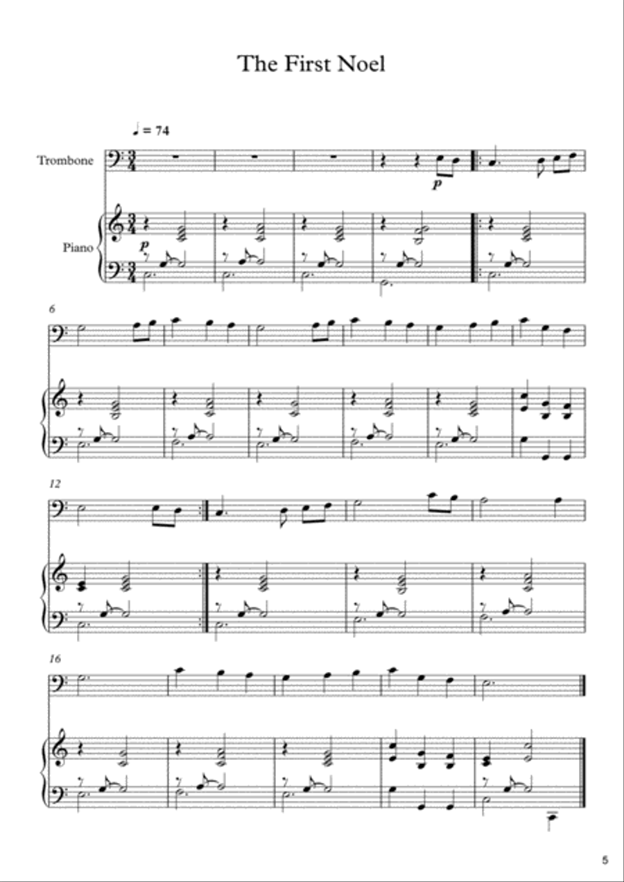 10 Christmas Songs For Trombone & Piano 10 Christmas Songs For Trombone & Piano Piano Accompaniment scores gallery preview page 6