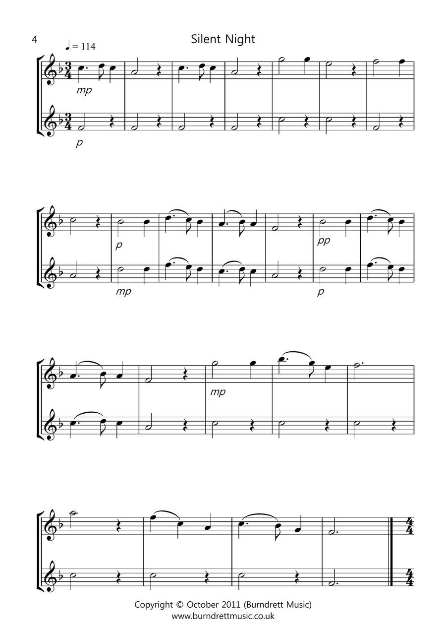 8 Easy Christmas Duets for Flute And Oboe Woodwind Duet scores gallery preview page 4
