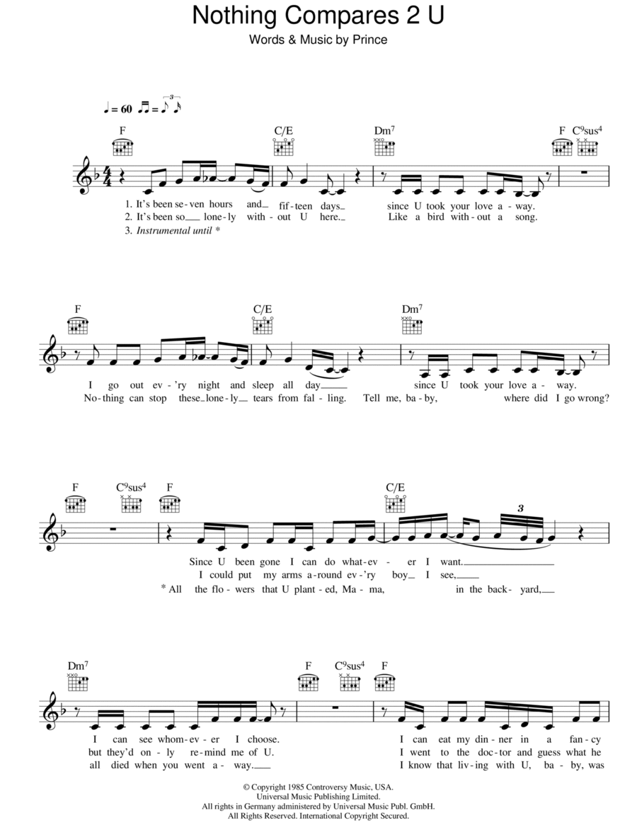 Nothing Compares 2 U Nothing Compares 2 U Piano scores gallery preview page 1