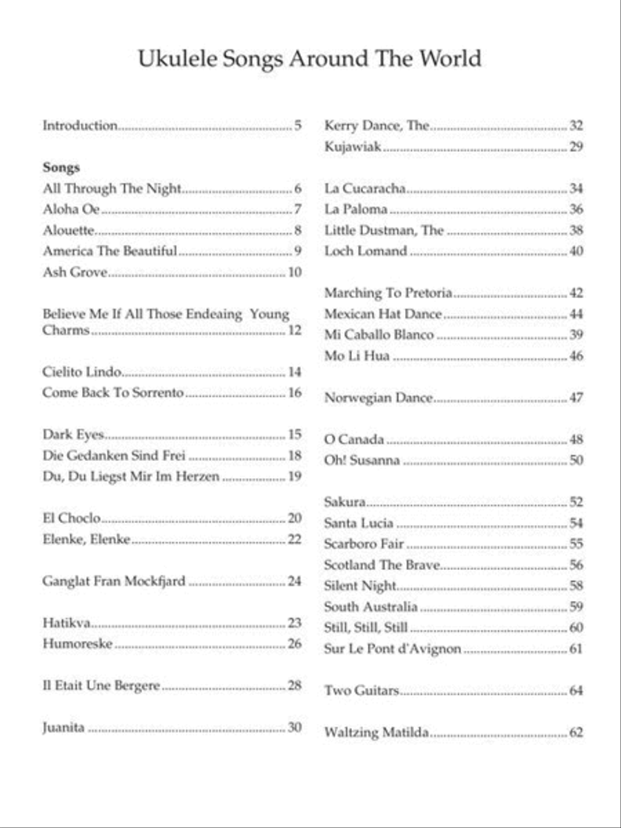 Ukulele Songs Around the World Acoustic Guitar scores gallery preview page 4