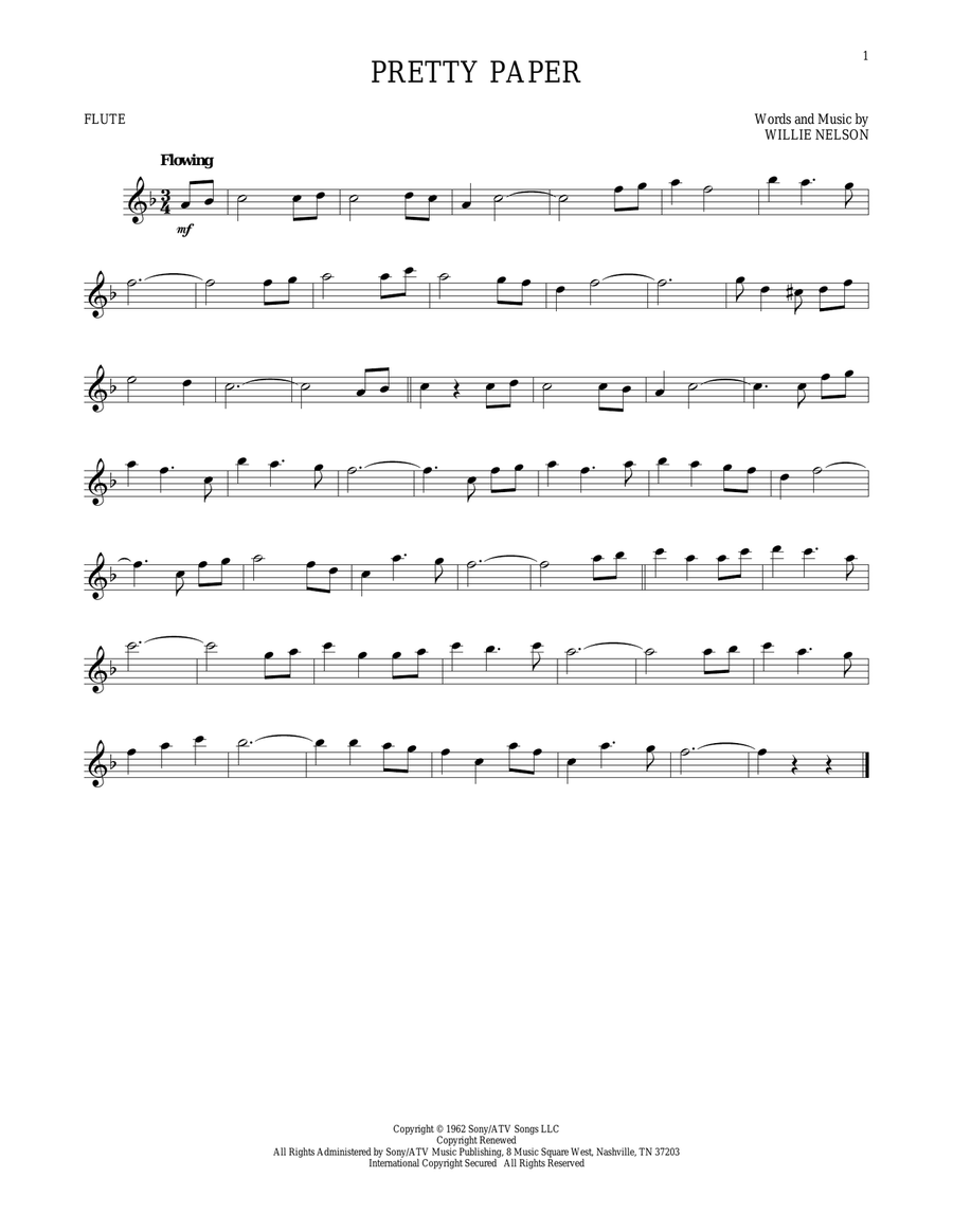 Pretty Paper Flute Solo scores gallery preview page 1