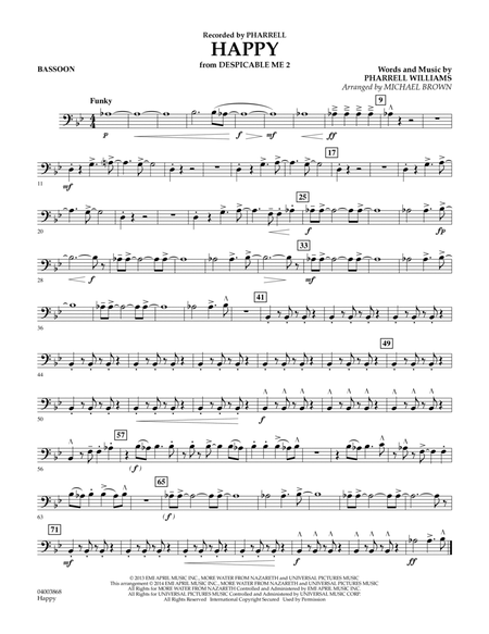 Happy (from Despicable Me 2) (arr. Michael Brown) - Bassoon