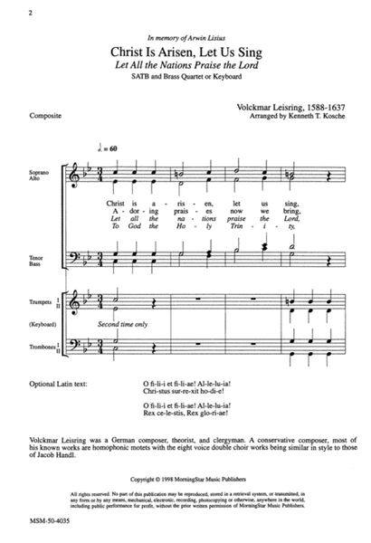 Christ Is Arisen, Let Us Sing/Let All the Nations Praise the Lord (Downloadable)