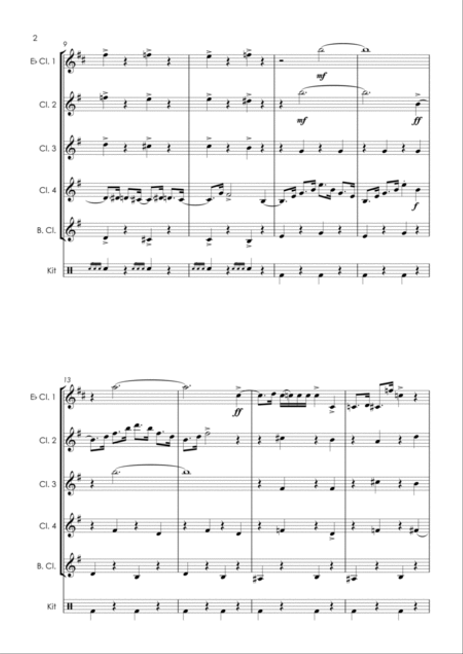 Dance Of The Knights Clarinet Quintet scores gallery preview page 4