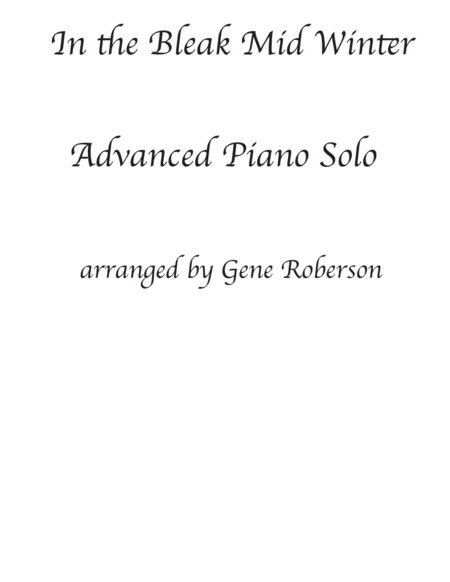 In the Bleak Mid Winter Advanced Piano Solo image number null