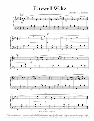 The Farewell Waltz (Solo Easy Piano)