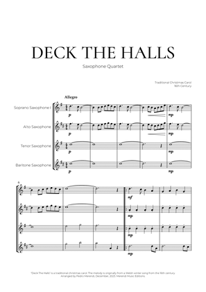 Deck The Halls (Saxophone Quartet) - Christmas Carol