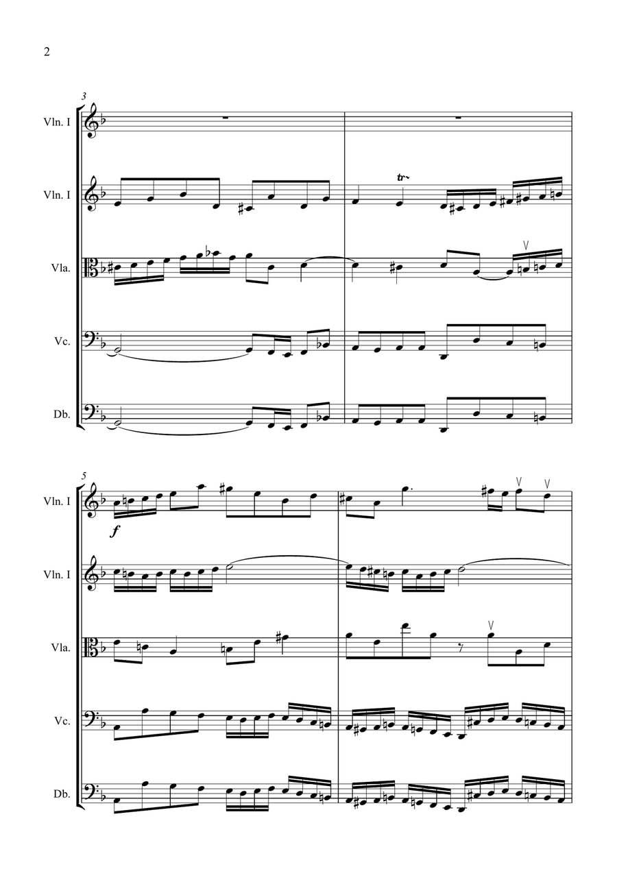 Bach Double Violin Concerto in D Minor for String Orchestra String Orchestra scores gallery preview page 2