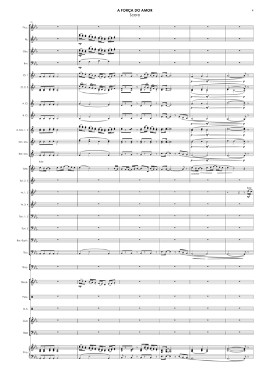 A Forca Do Amor Concert Band scores gallery preview page 6