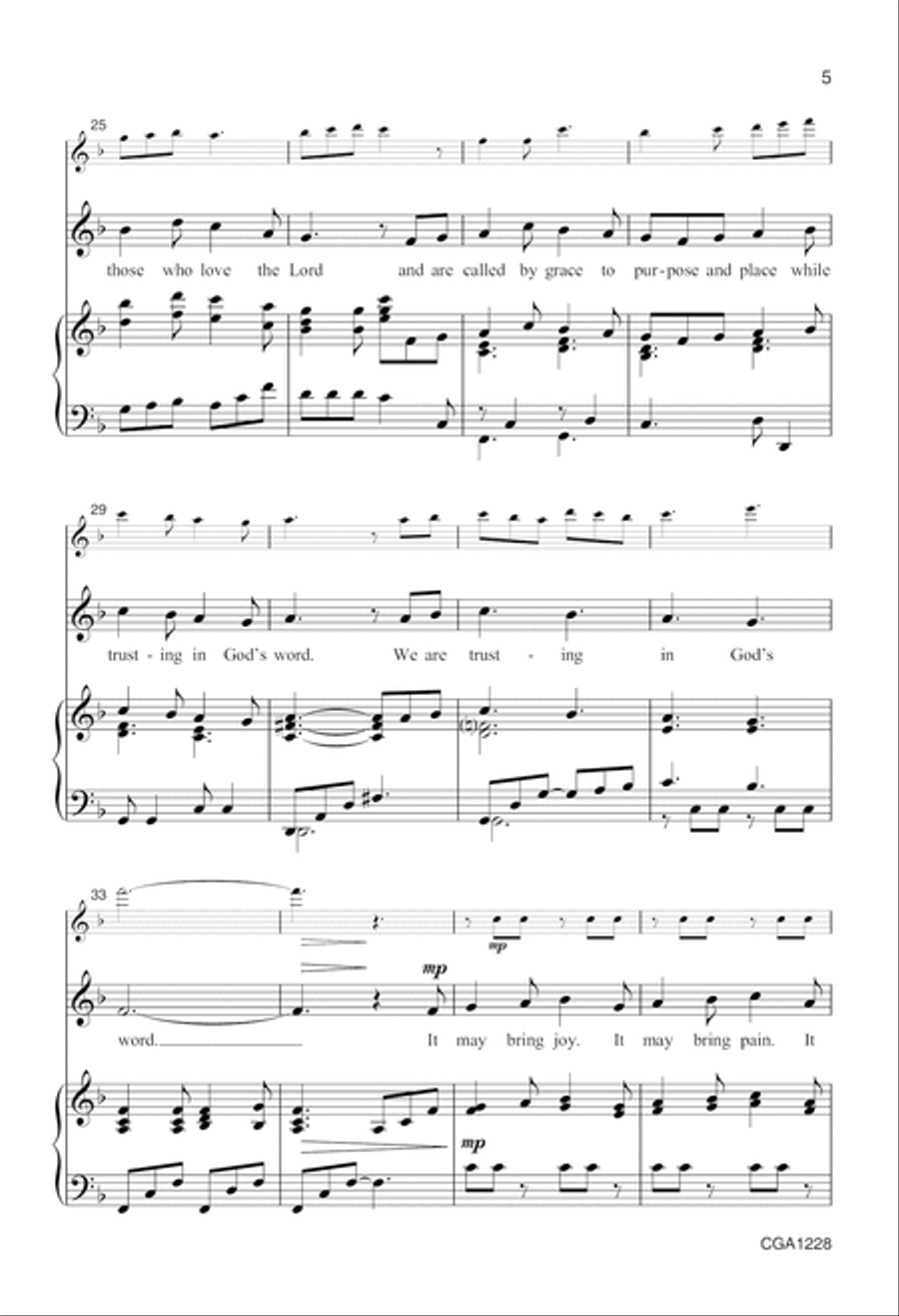 All Things Work Together for Good Unison Choir scores gallery preview page 5