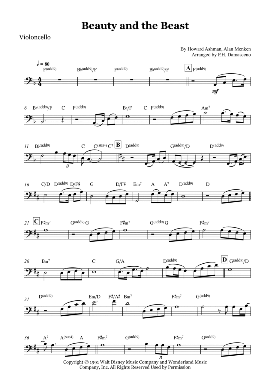 Beauty And The Beast Beauty And The Beast Piano scores gallery preview page 1