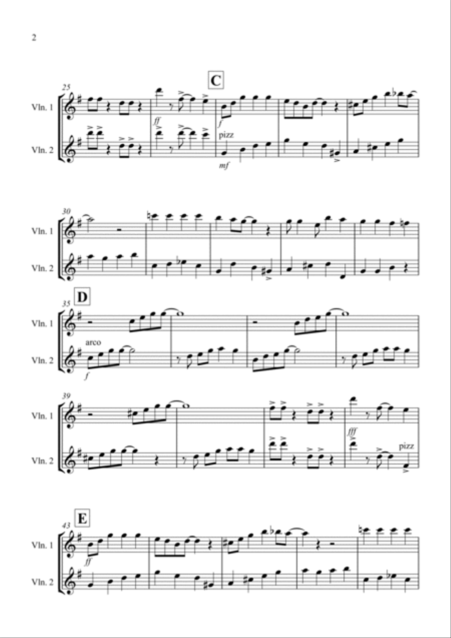 Burnie's Ragtime for Violin Duet String Duet scores gallery preview page 2