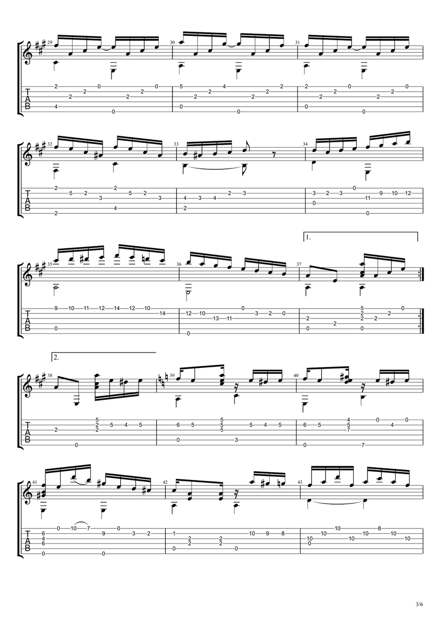 Tico Tico no Fubá (Choro) Guitar Tablature scores gallery preview page 3