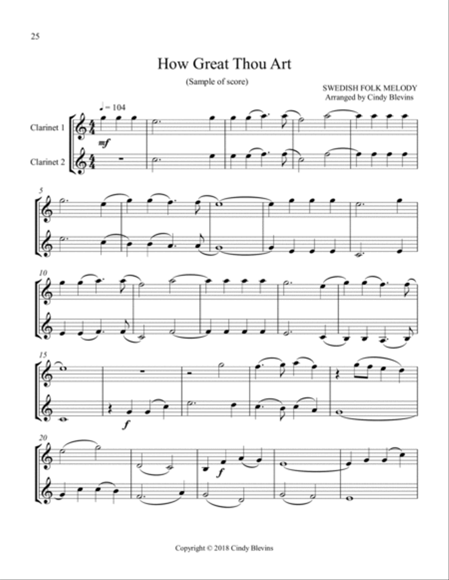 12 Favorite Hymns, Clarinet Duets Clarinet Duet scores gallery preview page 4