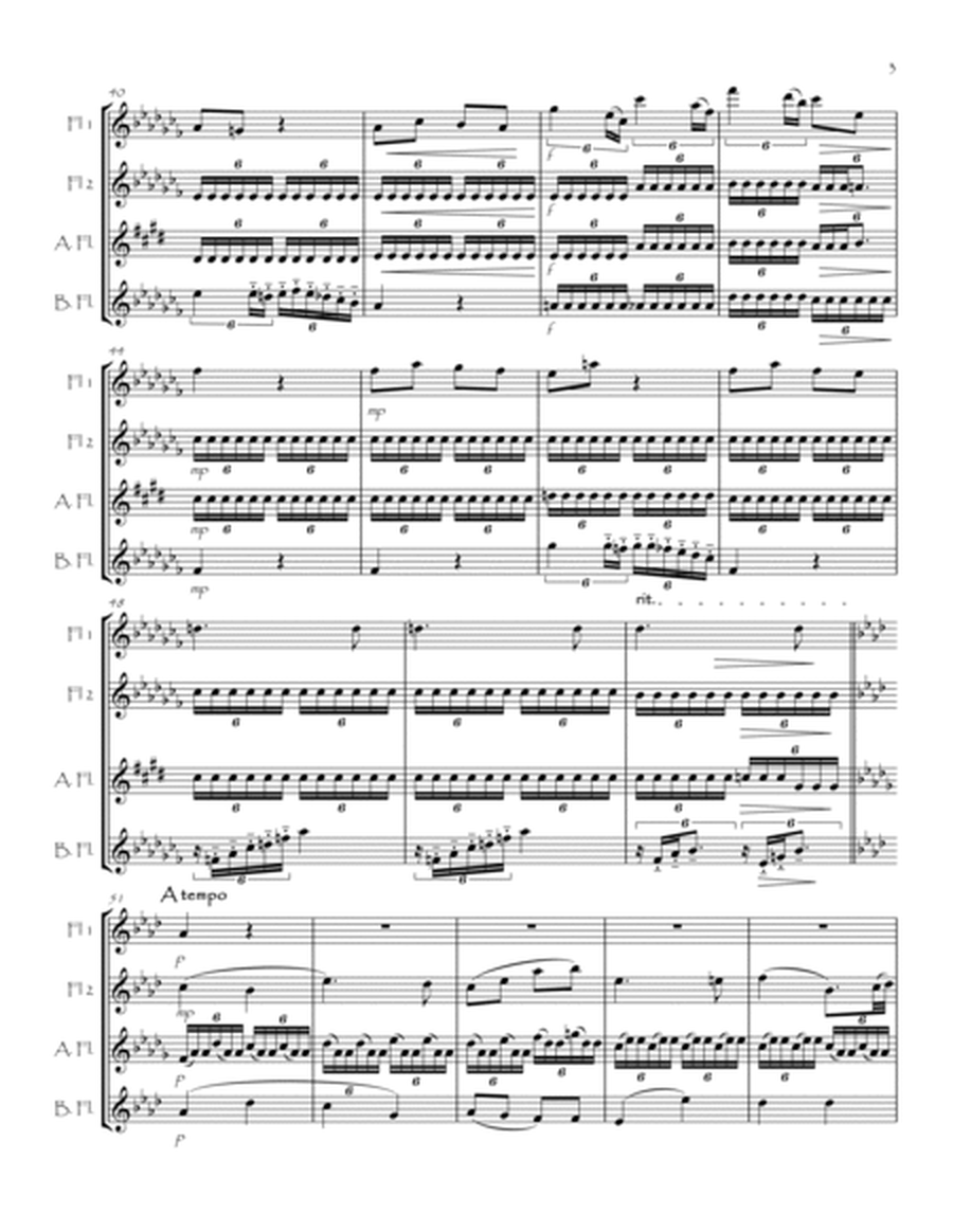 Sonata No8 "Pathetique" Op13 No2 for Flute Quartet image number null