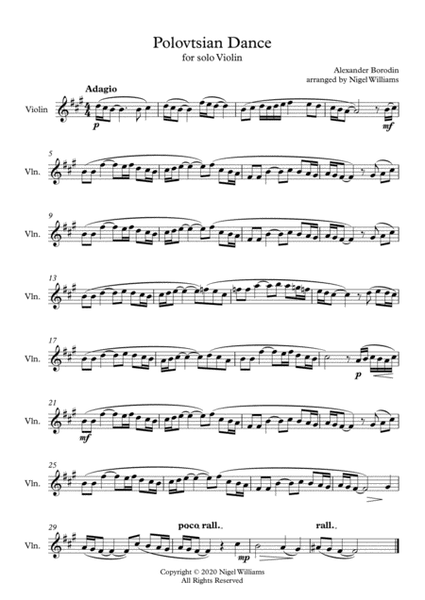 Polovtsian Dance, for Violin solo image number null