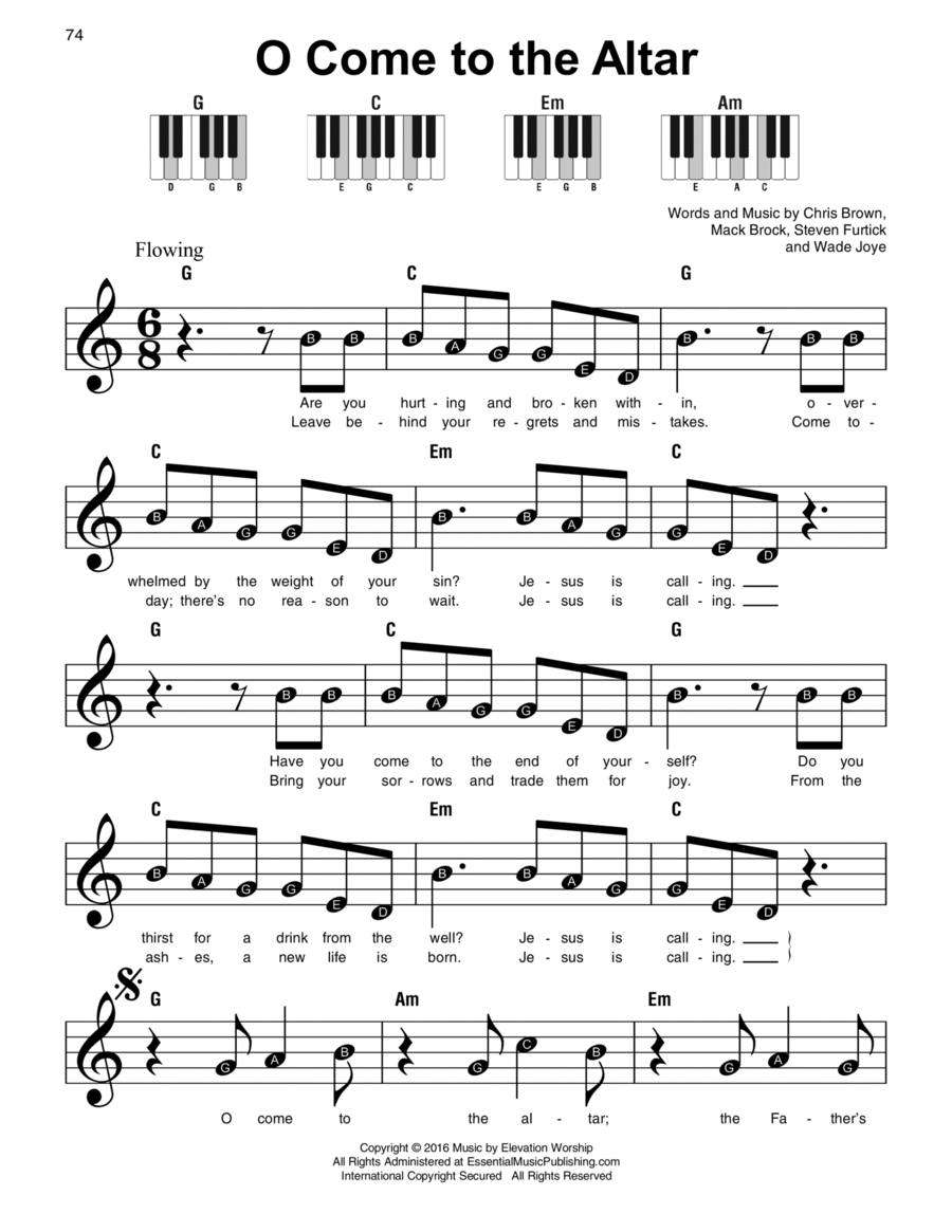 O Come To The Altar Easy Piano scores gallery preview page 1