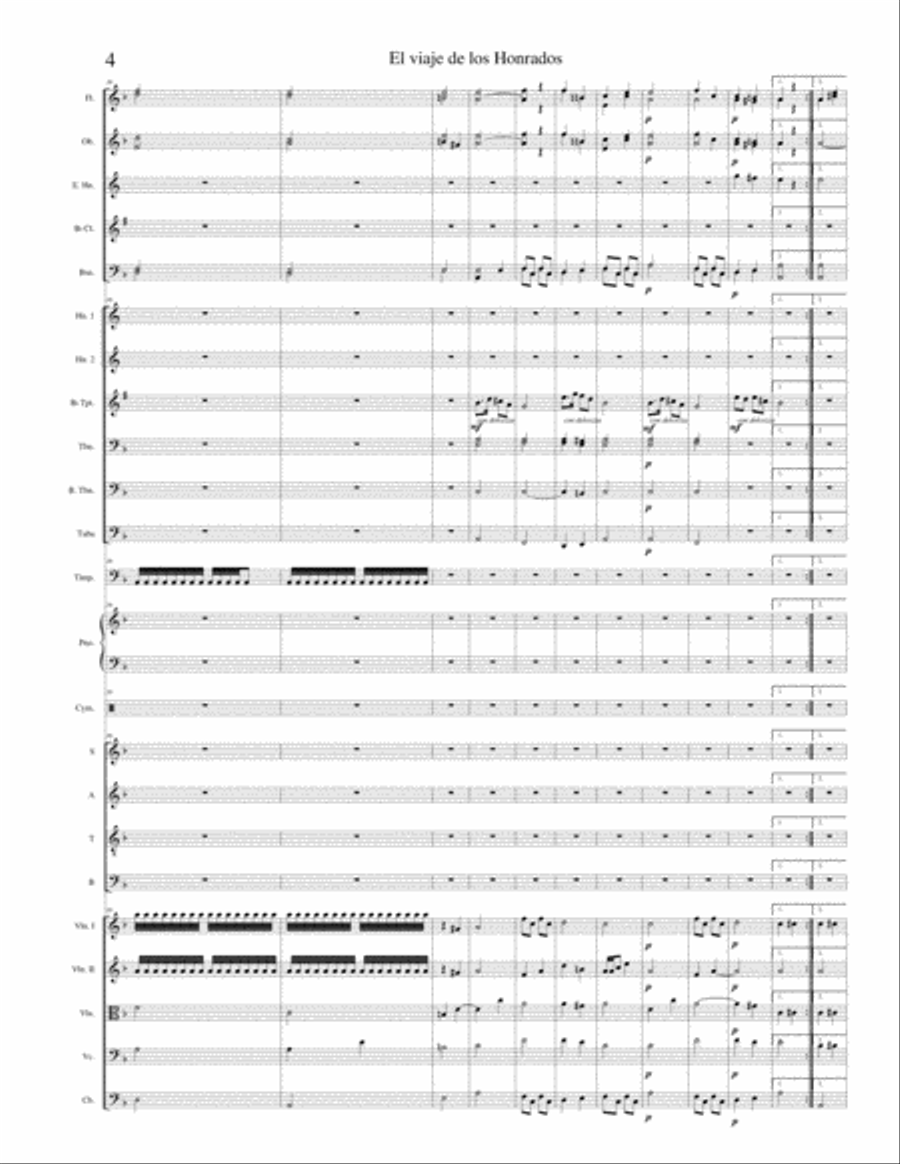 El viaje de los Honrados III movimiento. Full Orchestra scores gallery preview page 4