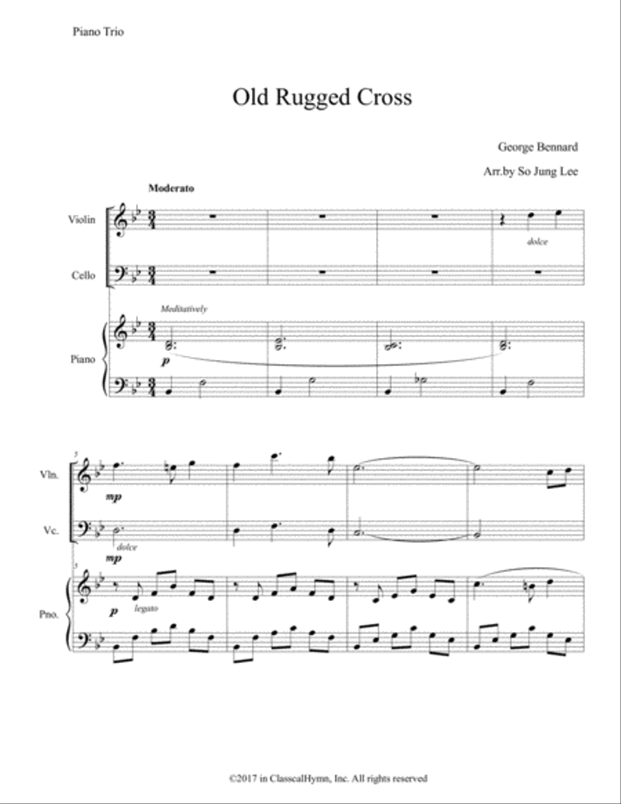 The Old Rugged Cross The Old Rugged Cross Piano Trio scores gallery preview page 1