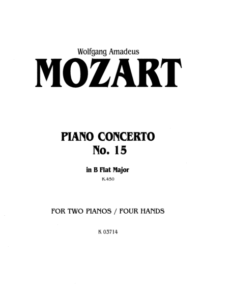 Piano Concerto No. 15 in B-flat, K. 450