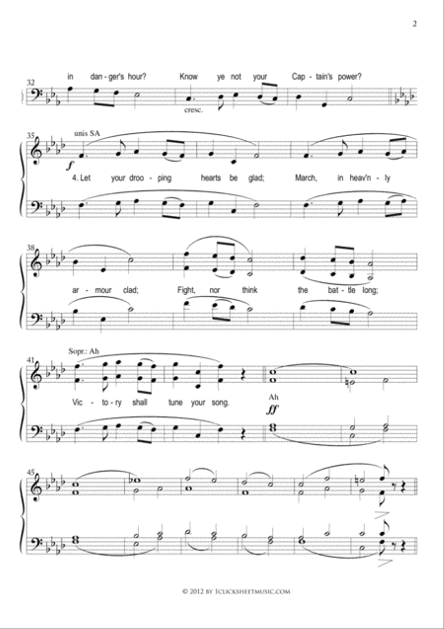 Christian Soldiers Onward Go 4-Part scores gallery preview page 2