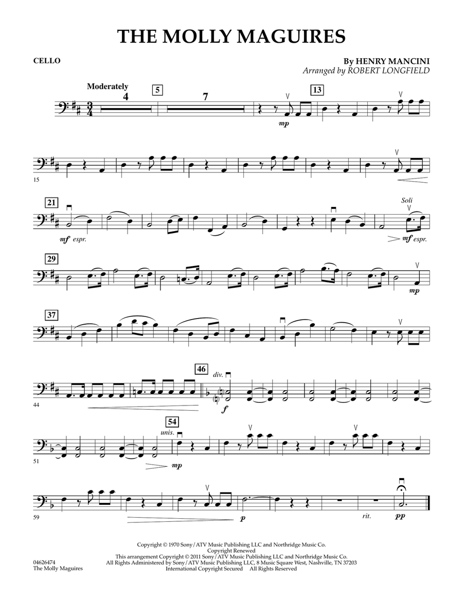 The Molly Maguires - Cello Orchestra scores gallery preview page 1