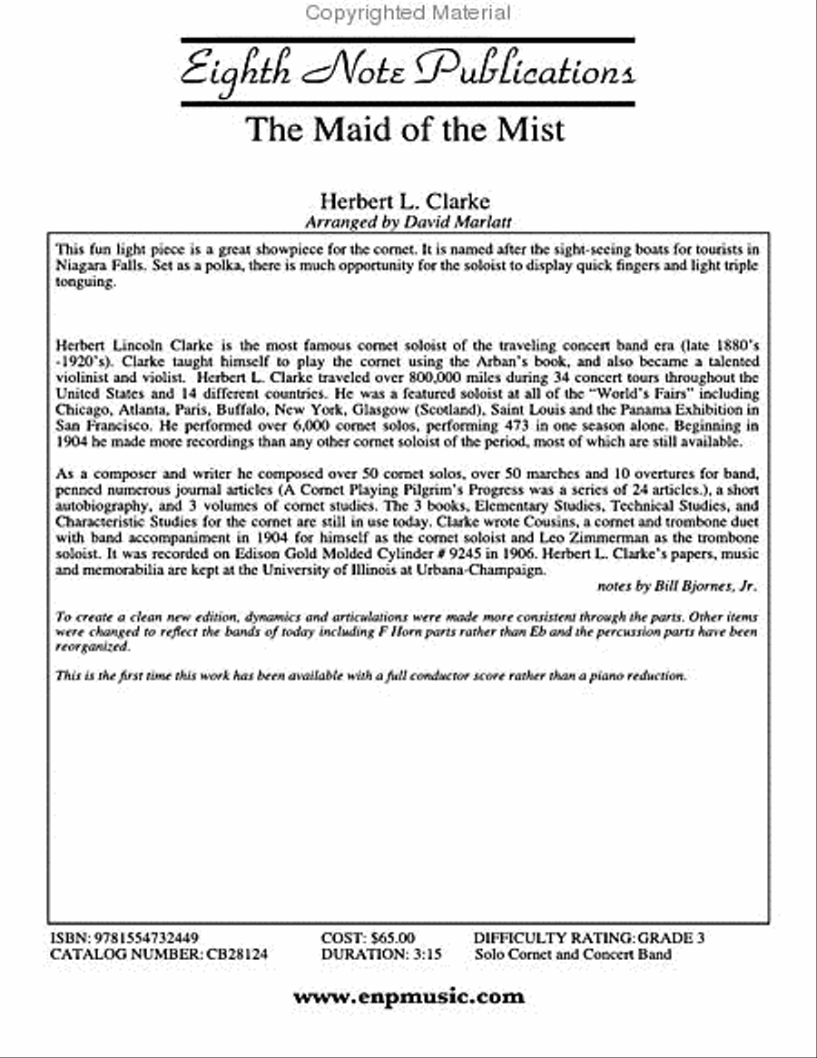 The Maid of the Mist Concert Band scores gallery preview page 3