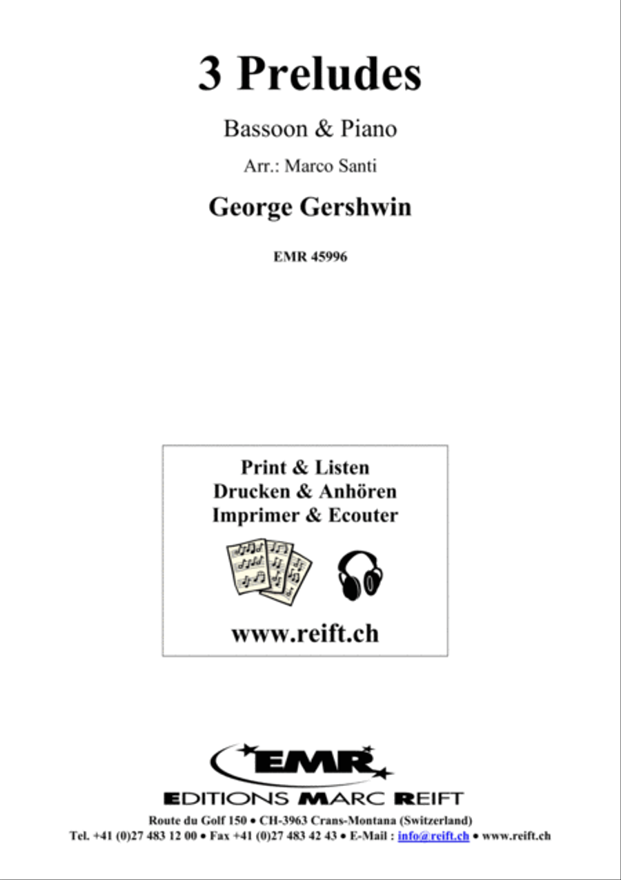 3 Preludes Bassoon Solo scores gallery preview page 1