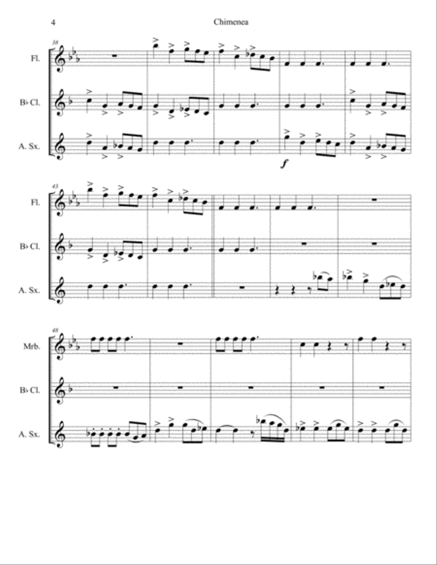 Chimenea Woodwind Trio scores gallery preview page 4