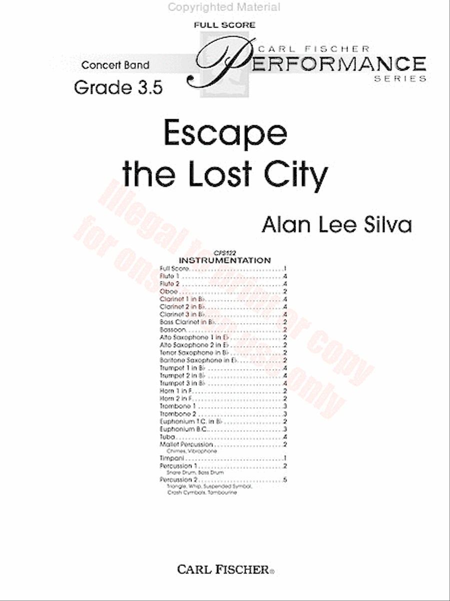 Escape the Lost City Concert Band scores gallery preview page 2