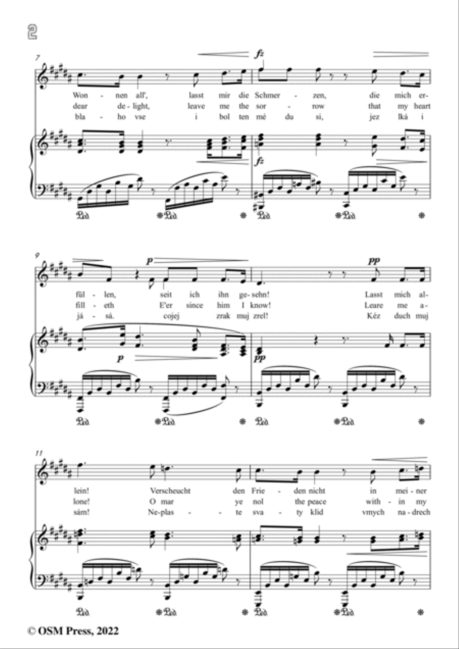 Dvořák-Lasst mich allein,in B Major,Op.82 No.1,from 4 Songs,for Voice and Piano Voice Solo scores gallery preview page 4