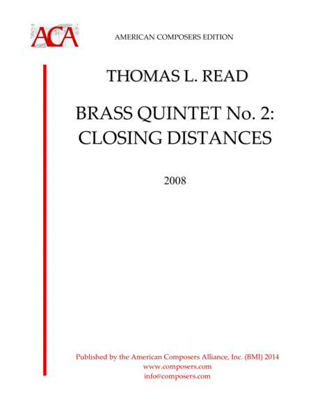 [Read] Brass Quintet No. 2: Closing Distances