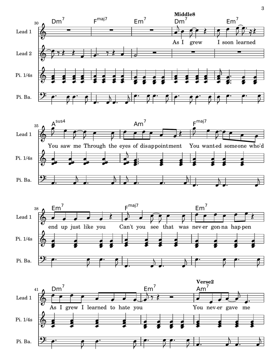 In Your Arms Piano, Vocal scores gallery preview page 3