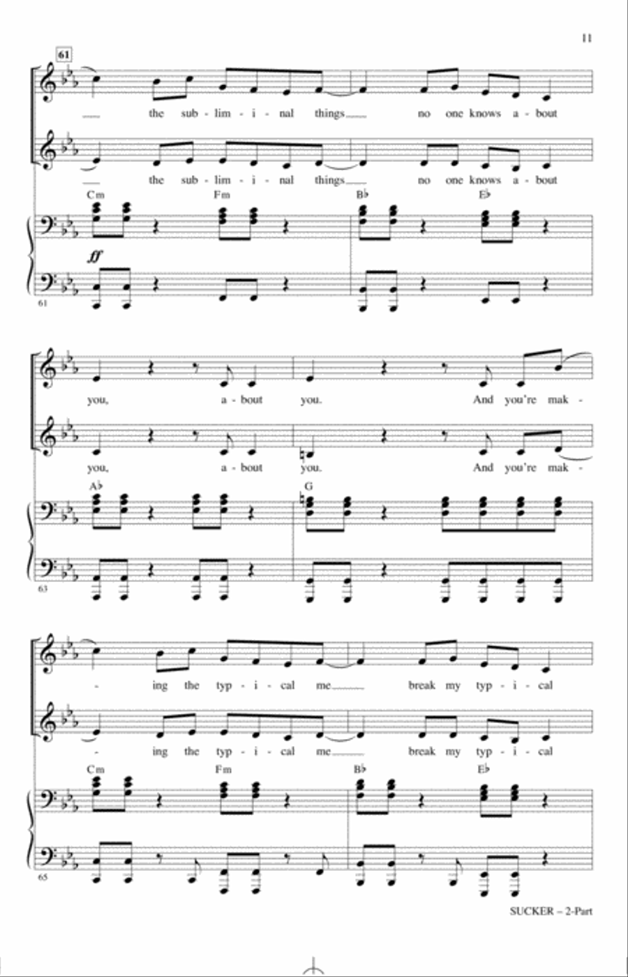 Sucker (arr. Mark Brymer) 2-Part scores gallery preview page 10