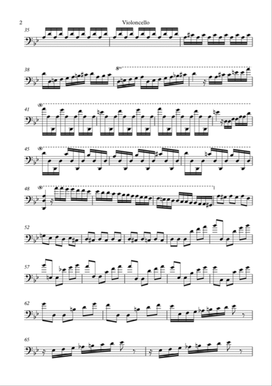 Vivaldi - Summer - Third Movement (Cello) Cello Solo scores gallery preview page 2