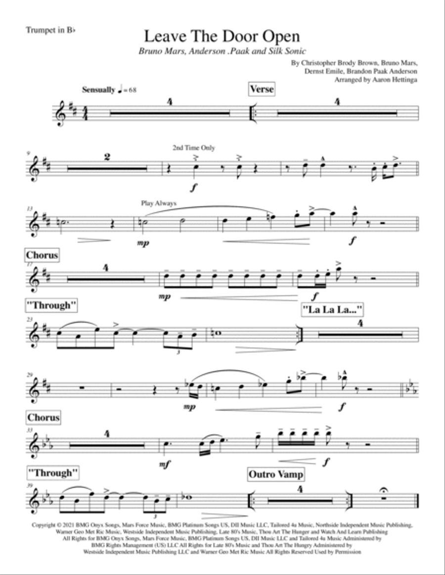 Leave The Door Open Small Ensemble scores gallery preview page 3
