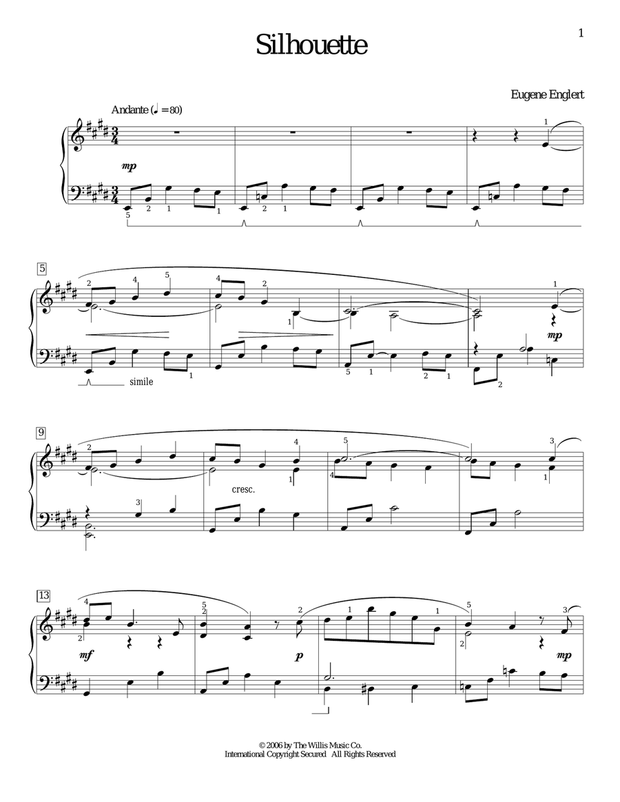 Silhouette Piano Method scores gallery preview page 1