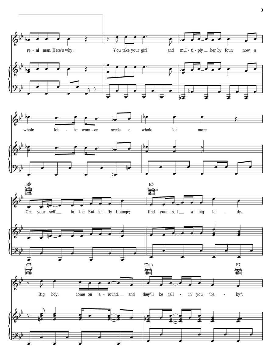 Big Girl (You Are Beautiful) Piano, Vocal, Guitar scores gallery preview page 3