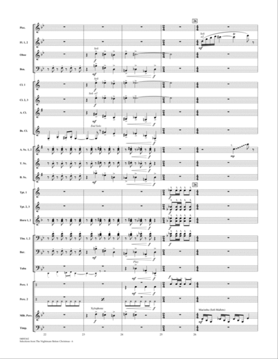 Selections from The Nightmare Before Christmas - Full Score Concert Band scores gallery preview page 6