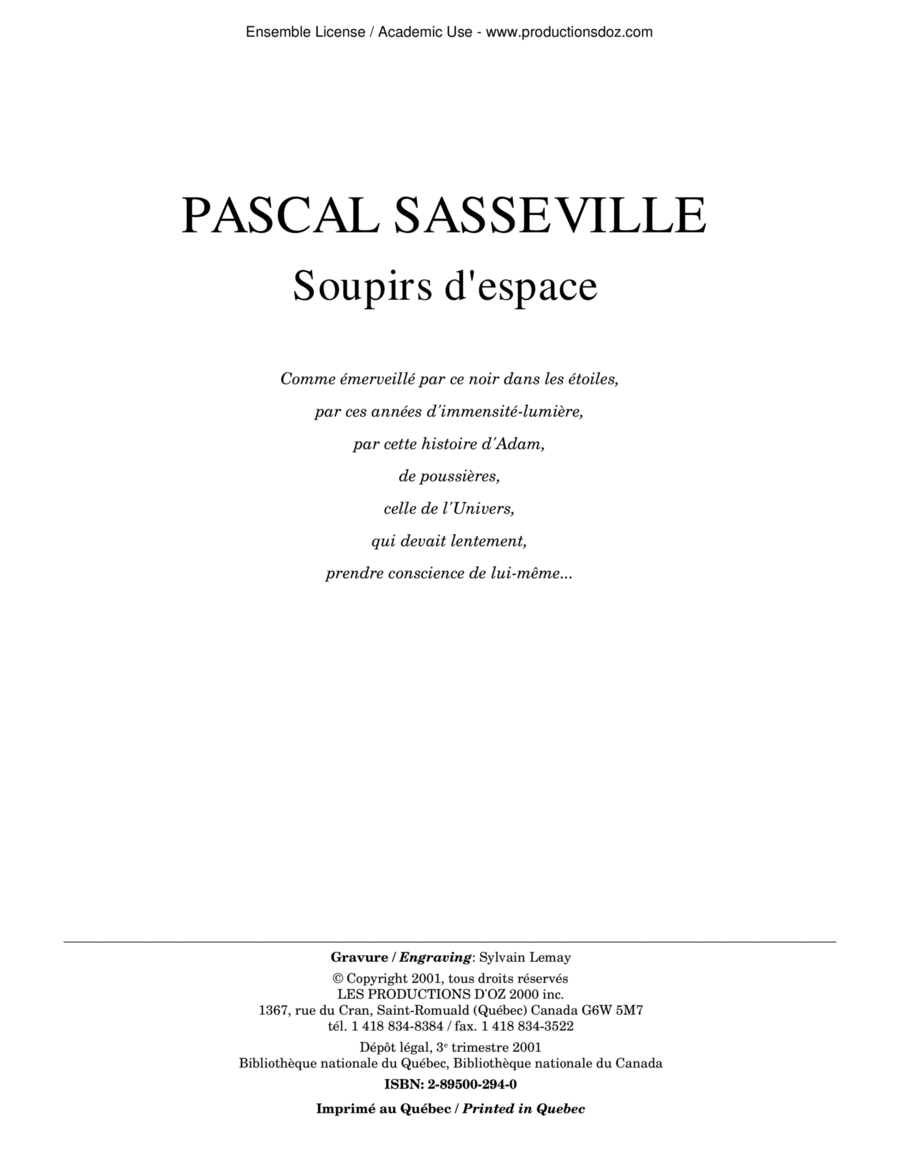 Soupirs d'espace Guitar Ensemble scores gallery preview page 1