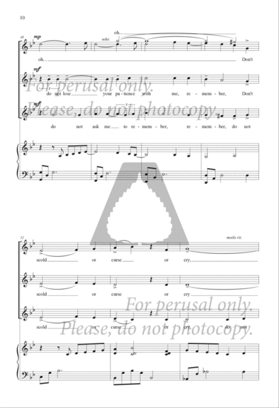 Do Not Ask Me to Remember SSA - Sheet Music page 9