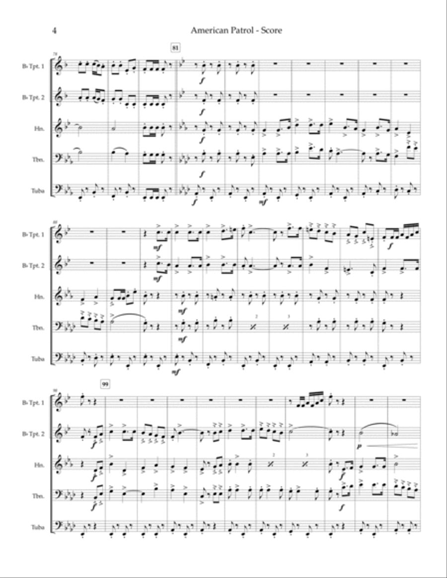 American Patrol - brass quintet Brass Quintet scores gallery preview page 5