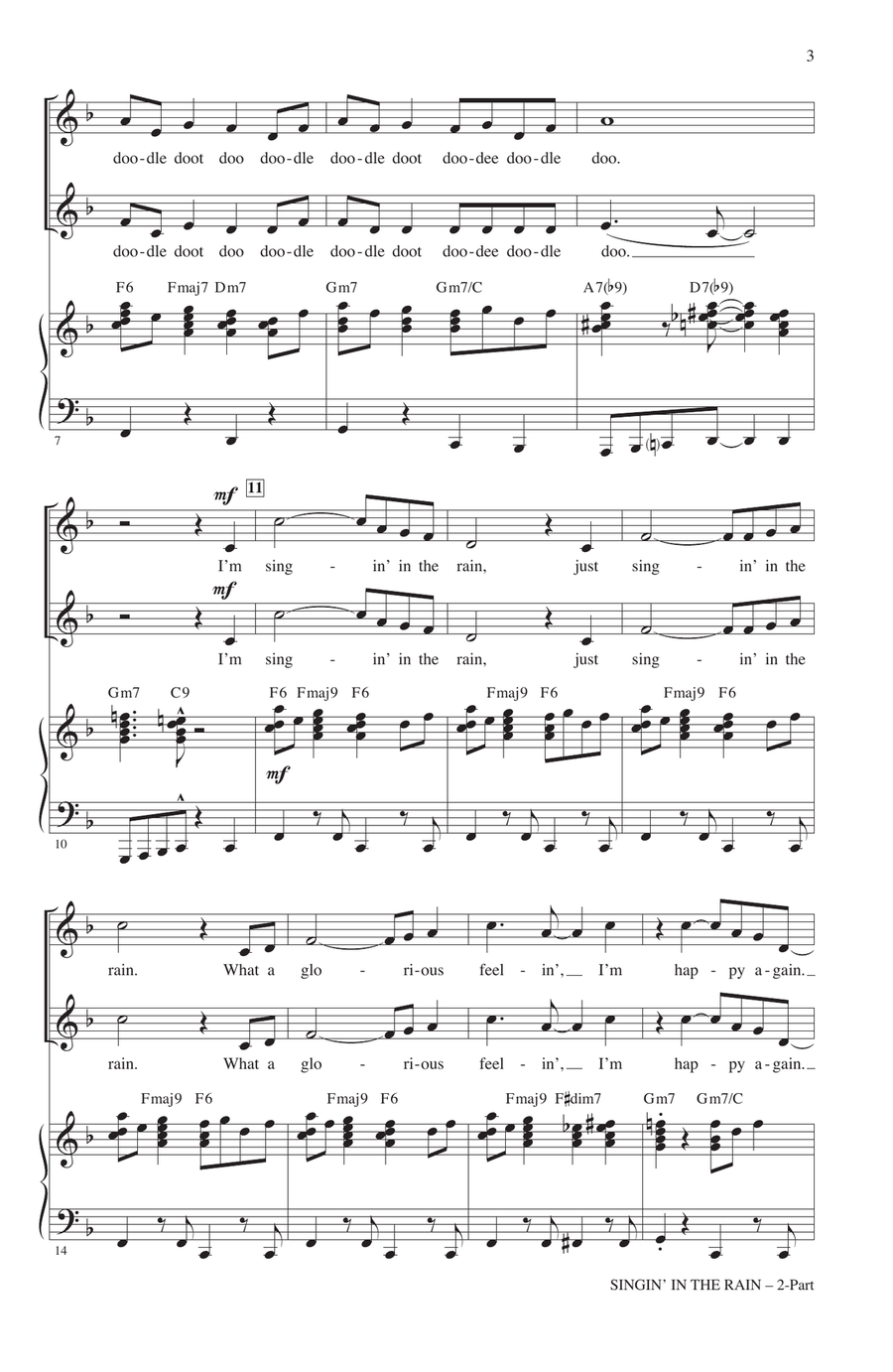 Singin' In The Rain (arr. Mac Huff) 2-Part scores gallery preview page 2